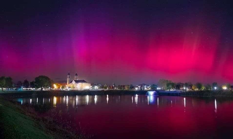 Breathtaking view of Aurora in Bulgarian Skies.